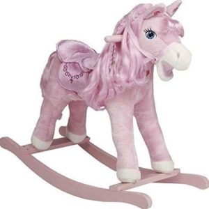 Caballito de madera Pony rosa